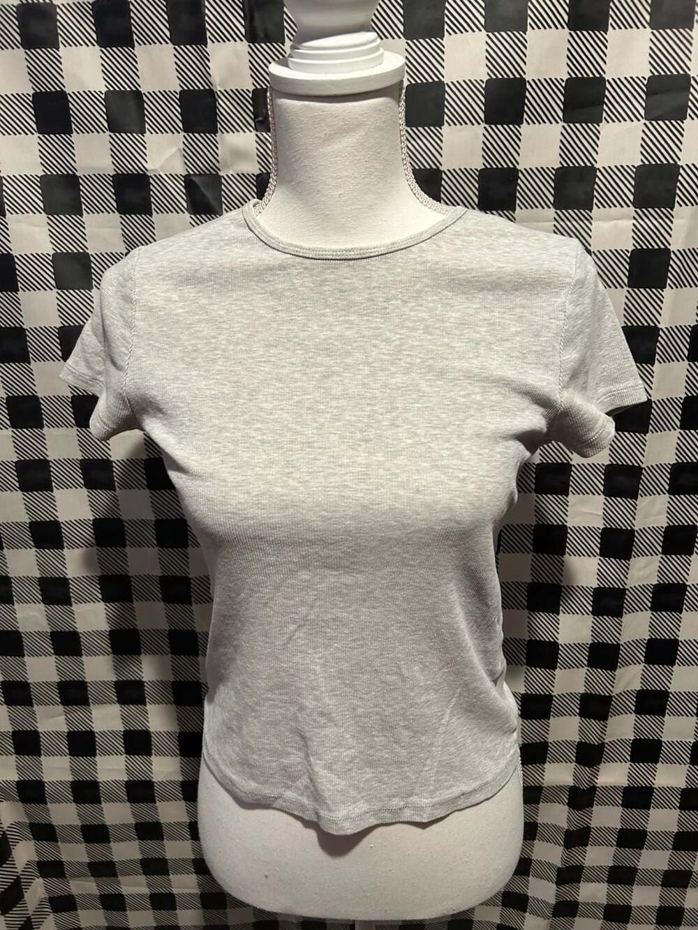 Cotton On Grey Ribbed Crew Neck Short Sleeve Baby Tee